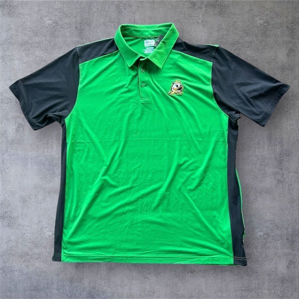 Oregon Ducks Men's 2XL Green Embroidered Polo Shirt‎ Short Sleeve